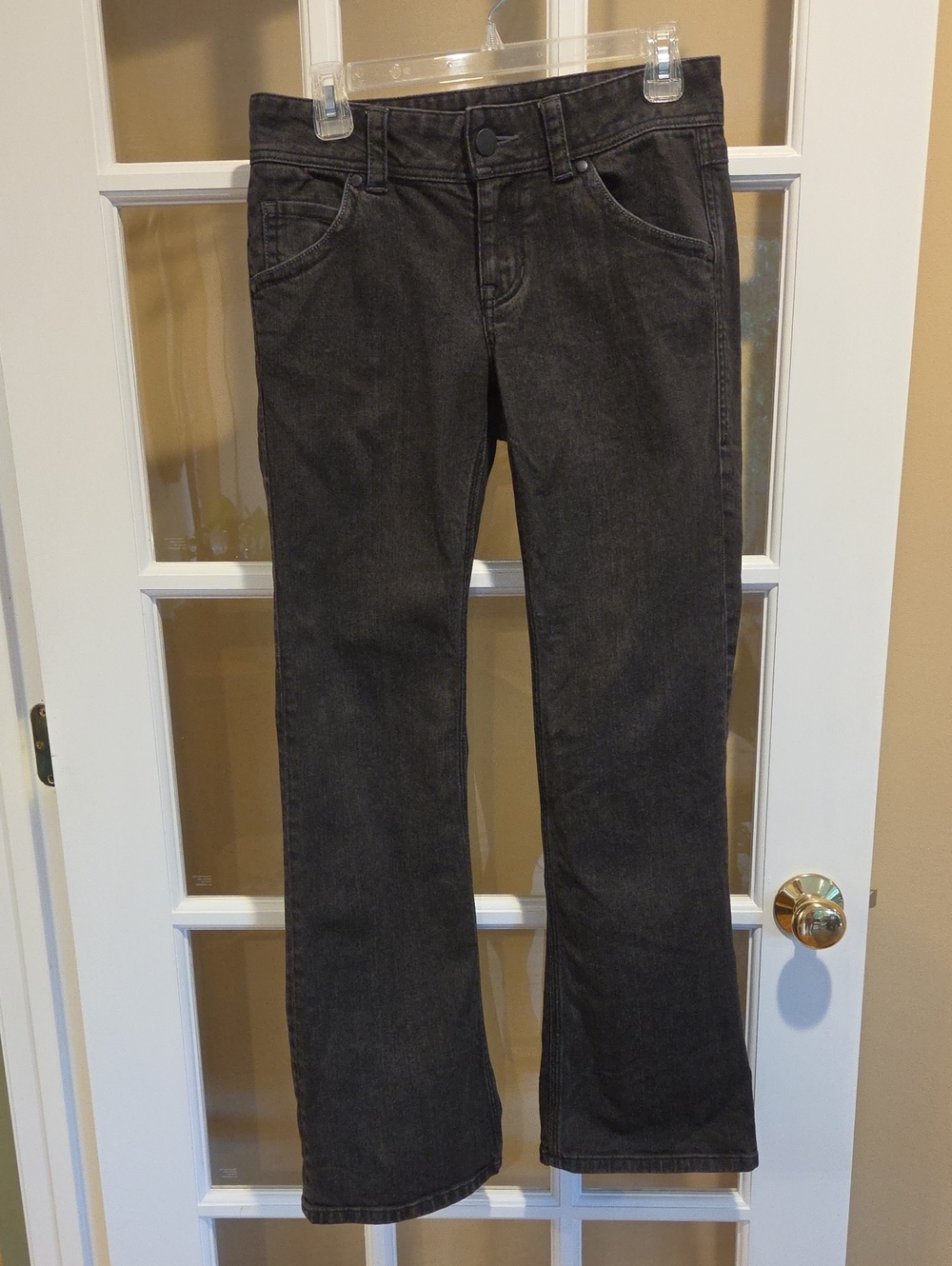 CAbi Black Flare Jeans With Button Back Pockets Size: 4